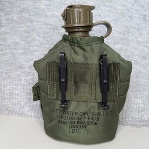 GENUINE USGI MILITARY SURPLUS 1 QUART WATER CANTEEN AND COVER ARMY USMC OD GREEN